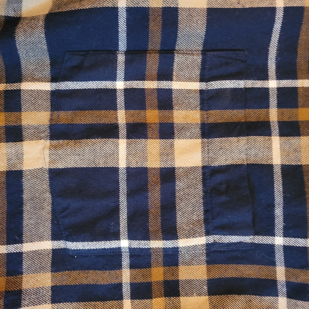 The Foundry Supply Co. Navy and Beige Plaid Long Sleeve Button Up Sz 4XLT - Picture 11 of 11